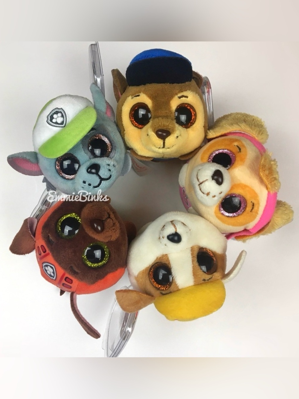 NWT SET 2017 Ty Teeny Ty’s Official Paw Patrol Stackable Beanie Boo Plush Dogs